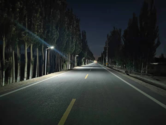 新疆阿克苏拜城县亚吐尔乡塔格其村道路亮化工程照亮乡村振兴路