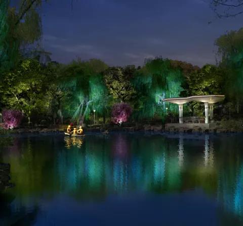 13张夜景效果图！上海松江泗泾公园即将亮灯