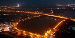 安徽合肥巢湖大堤西坝口加固工程防洪墙亮化项目调试亮灯