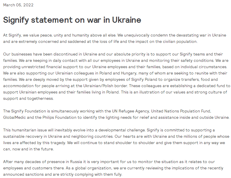 昕诺飞宣布暂停在乌克兰的业务