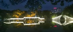 广东东莞人民公园通过亮化改造晓湖夜景“靓”起来