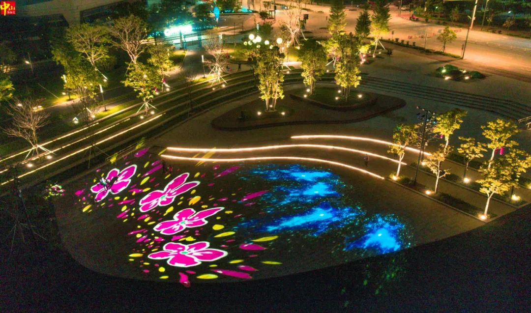 中山翠亨新区滨河整治水利工程中央示范段璀璨亮灯