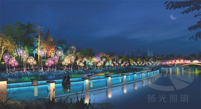 河岸夜景灯光设计创造美丽夜景