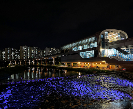 韩国大邱新川和八莒川夜间景观照明让城市彰显活力