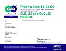 锐高Cradle to Cradle Certified®电子照明组件获青铜级证书