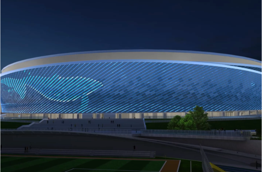 辉采科技中标大连梭鱼湾专业足球场EPC项目泛光照明工程