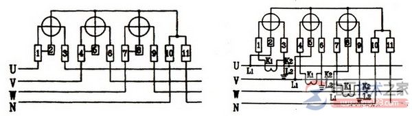 单相电表与三相四线电表接线图原则说明