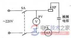 测电压与电流法检测单相电动机电容器容量值的方法