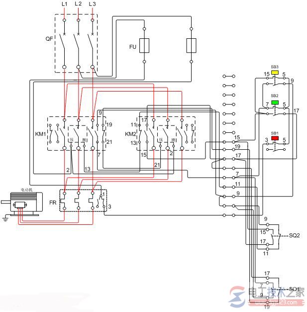 电动机自动往返运行控制接线图怎么设计？