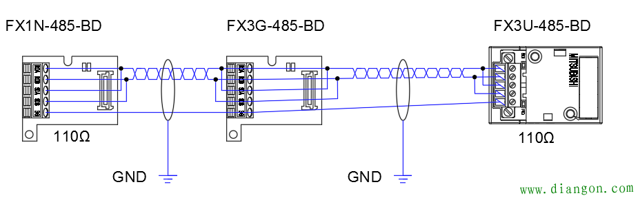 三菱FX3u通过485通讯N:N方式