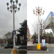 黑龙江七台河山湖路路灯翻新改造以提升城市照明品位