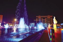 甘肃酒泉世纪广场喷泉亮化提升改造完成
