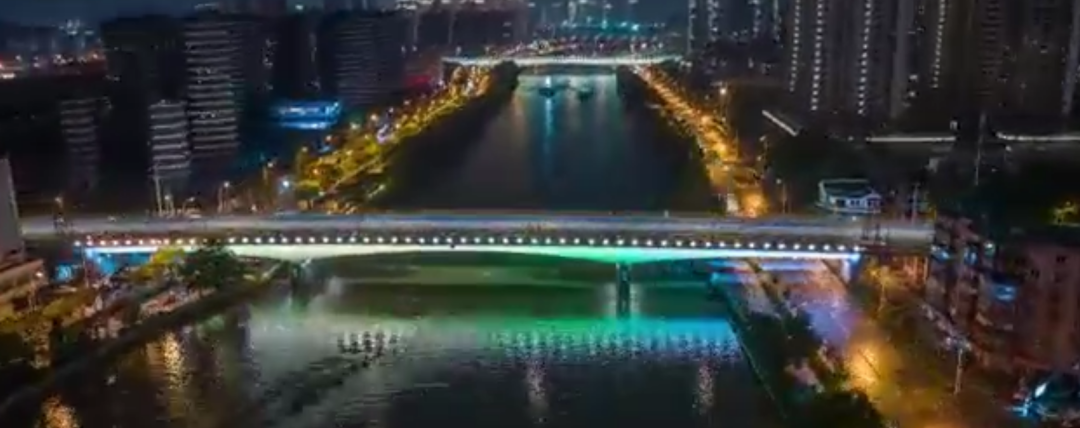 江苏无锡京杭大运河沿线桥梁亮化提升完成