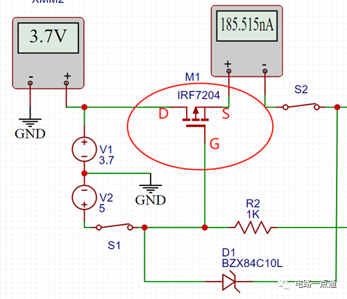 PMOS双电源供电隔离电路原理图讲解