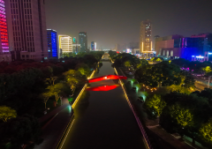 江苏苏州徐图港公园亮化提升后正式亮灯