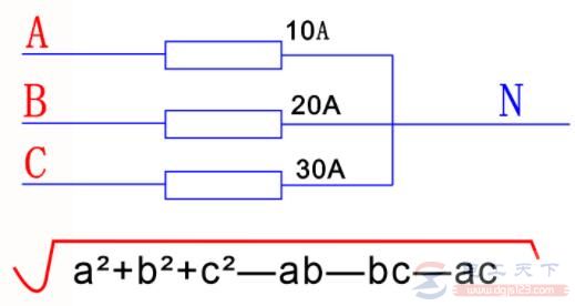 三相负载不平衡时零线上电流的计算公式详解